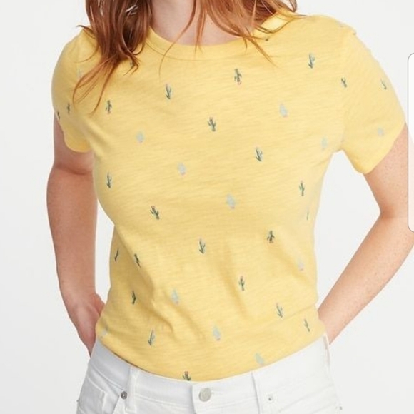 Old Navy Tops - Old Navy "Everywear" Cactus Print Slub Tee